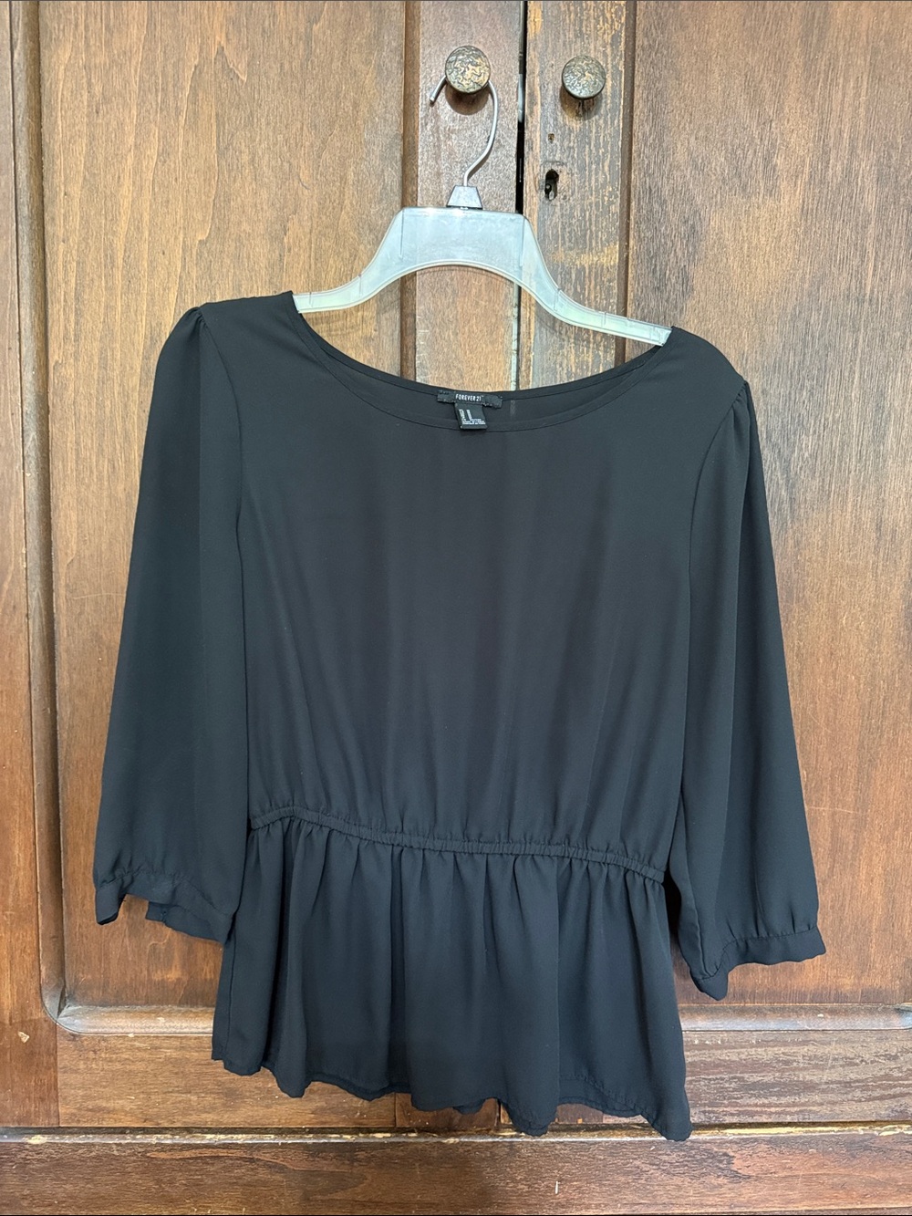 Forever 21 Black Peplum Blouse